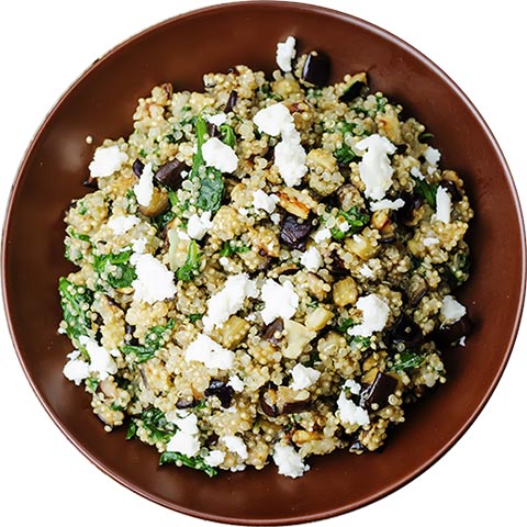 Insalata di Quinoa con feta e melanzane